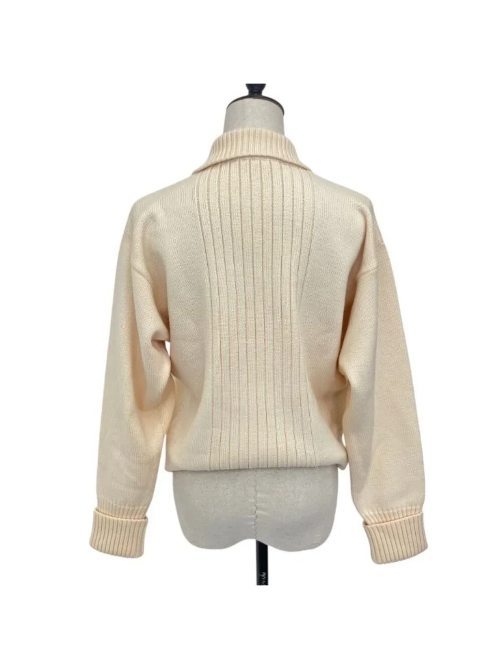 Chanel Knit Top with Ribbon Brooch Sweater 38 Beige